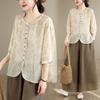DIMANAF Plus Size Summer Women Blouse Shirts Tunic Oversize Loose Casual Lady Tops Tees Vintage Print Floral 2026
