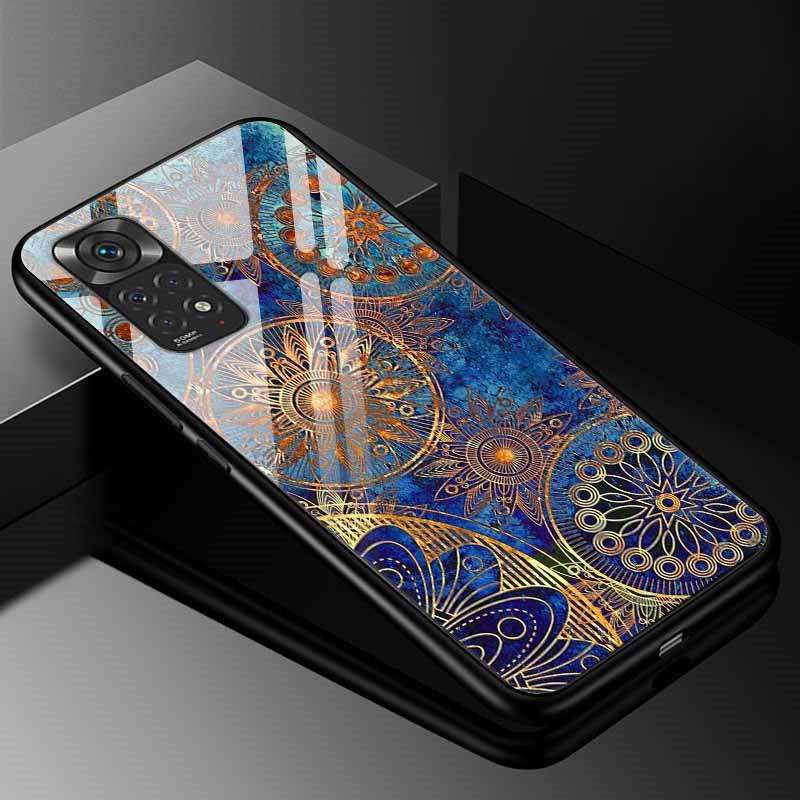 For Xiaomi Redmi Note 11s Case Tempered Glass Fashion Cover for Redmi Note 11 Pro 5G Global Note11 Case, 9s 10s Bumper Note11s
