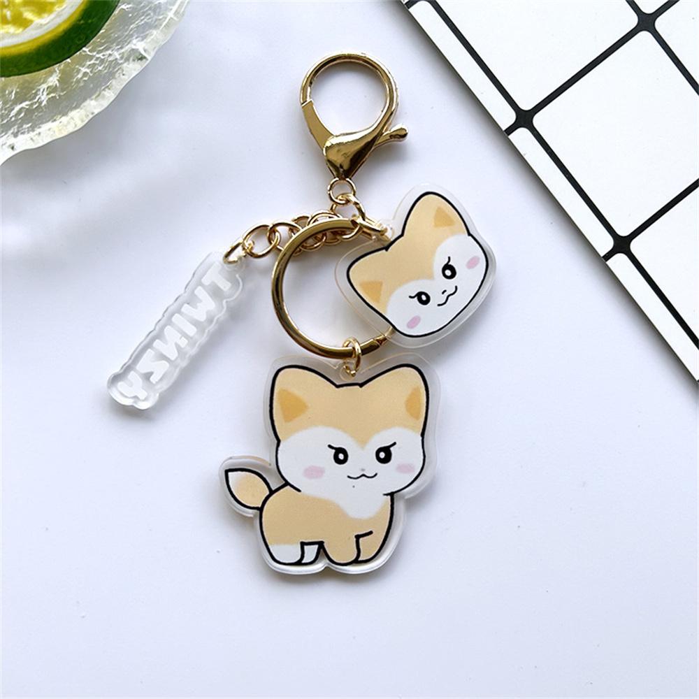 3PCS KPOP ITZY Acrylic Double-sided Keychain Twinzy Cartoon Keyring Yeji Lia Ryujin BORN TO BE World Concert Fans Collection