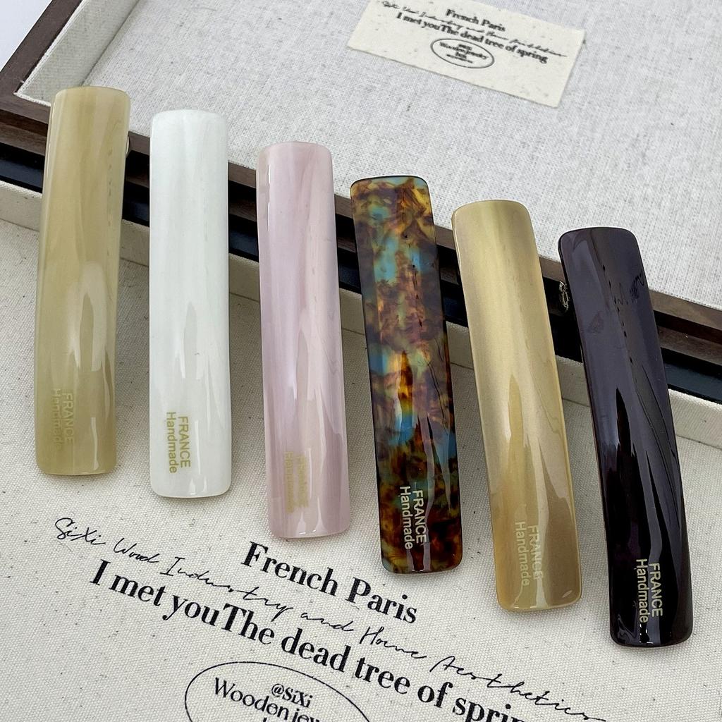 Korean New Design Retro 8.5cm Strip-Type Hair Clip high Ponytail Clip Fashion Acetic Acid Spring Clip Hair Accessories