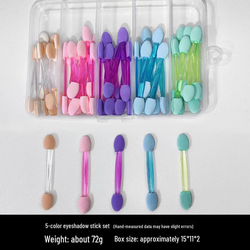 Six-Piece Disposable Makeup Tool Set: Eyeshadow, Lip, Eyeliner, Eyelash Brushes & Cleansing Sticks