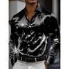 Men's Shirt 3D Vintage Chain Print Polyester Fabric Outdoor Street Long Sleeve Button Clothing Fashion Street Style Design