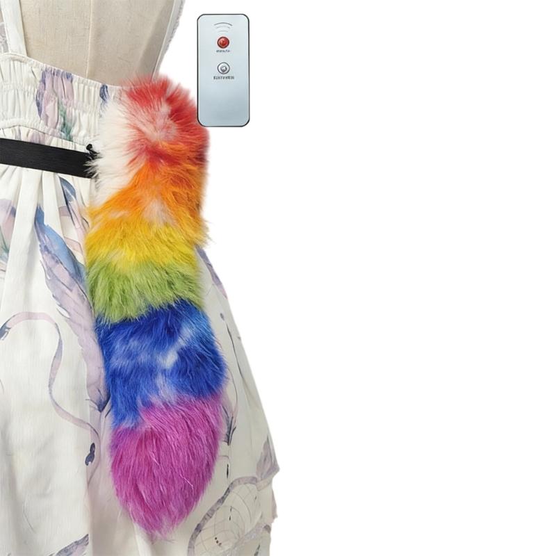 Furry Remote Operated Foxes Tail Accessory Adjustable Moving Costume Tail For Stage Shows And Costume Parties