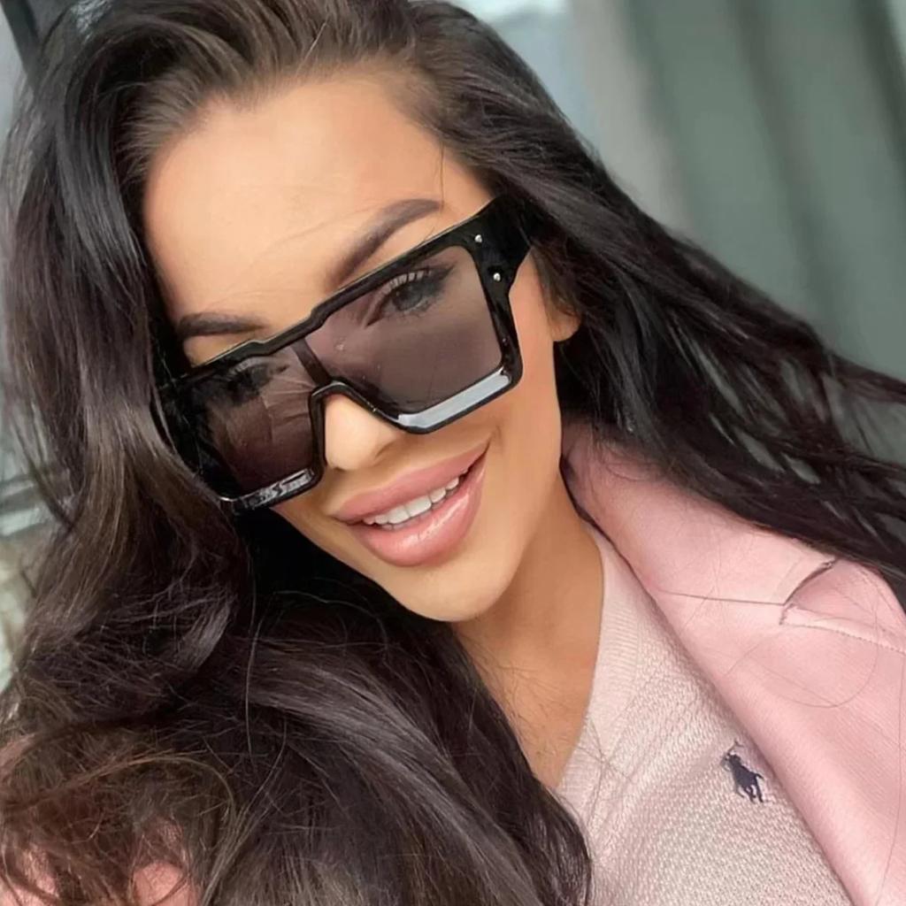 Colorful Oversized Square Sunglasses Women Men Sun Glasses Female Gradient Mirror Designer Brand Fashion Cool Eyewear