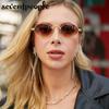 Vintage Oval Sunglasses Women  Luxury Brand Designer Punk Round Sun Glasses For Men Small Frame Anti Blue Light Eyeglasses