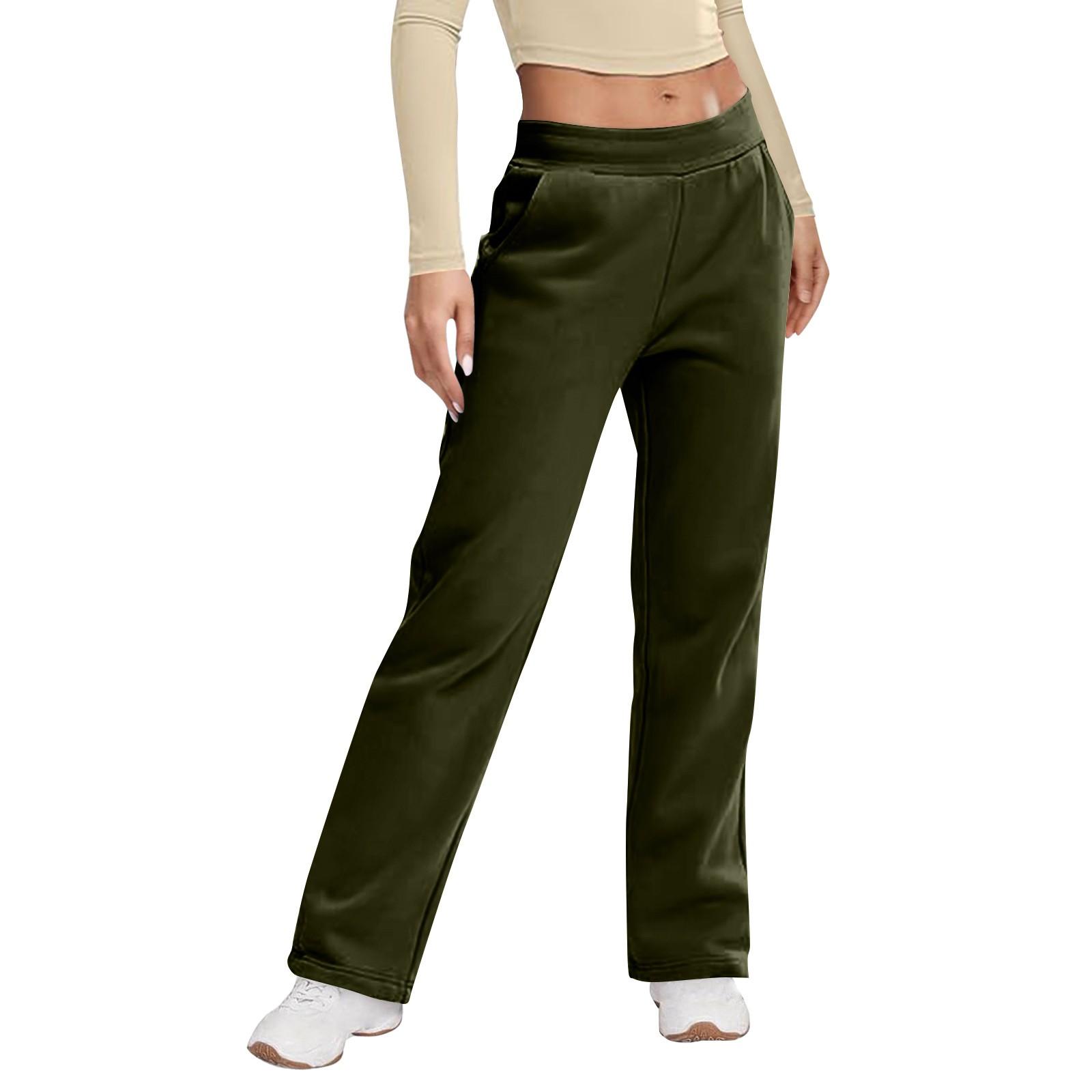 

Женские модные однотонные утепленные повседневные универсальные спортивные удобные брюки L армия зеленый