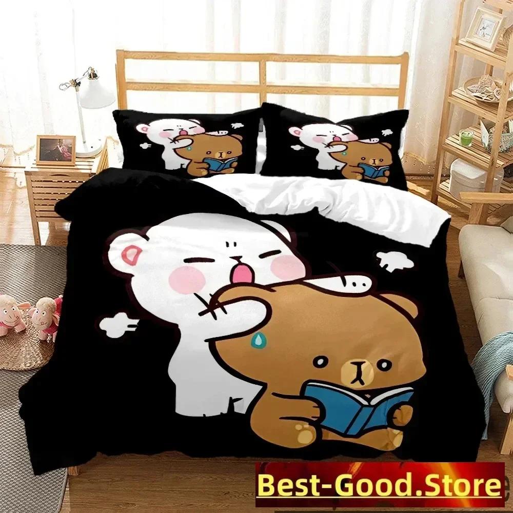 3D Print Bubu Dudu Cartoon Bear Panda Bedding Set Printed With Pillowcase Duvet Cover Soft Single Double Queen Super King Size