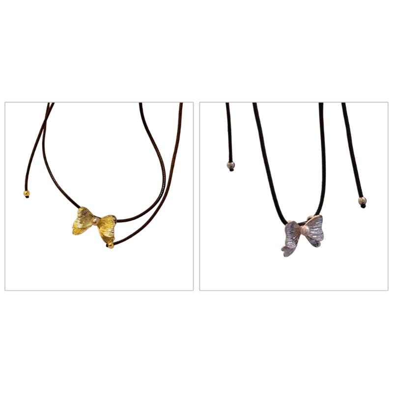 Fashionable Bowknot Necklace Ornament Elegant Bowknot Pendant Necklace Personalized Clavicular Chain Adornment Jewelry