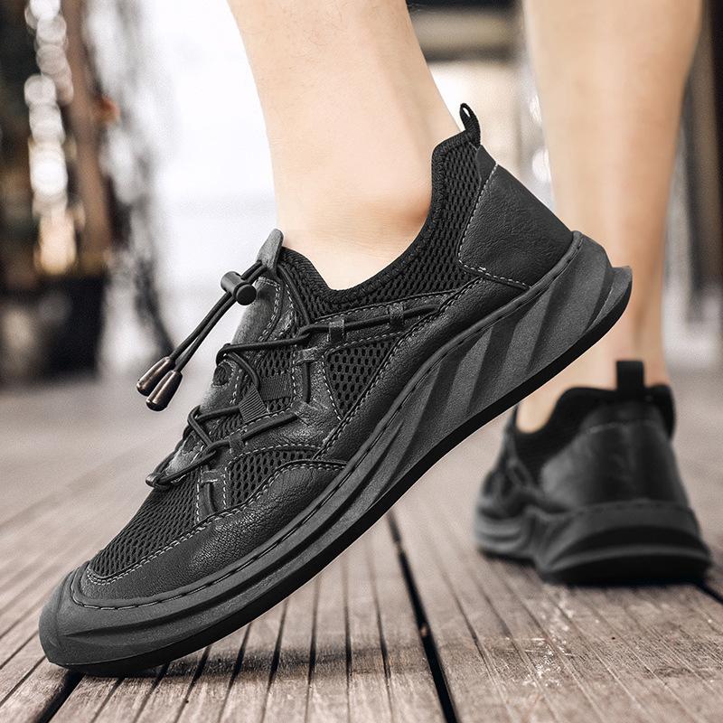 

Мужская обувь новая летняя сетчатая дышащая на одной педали ретро спортивная трендовая обувь мужская уличная повседневная обувь для пеших прогулок 44