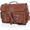 Bag Leather Genuine Shoulder Messenger Men's Vintage Laptop Men Briefcase Brown