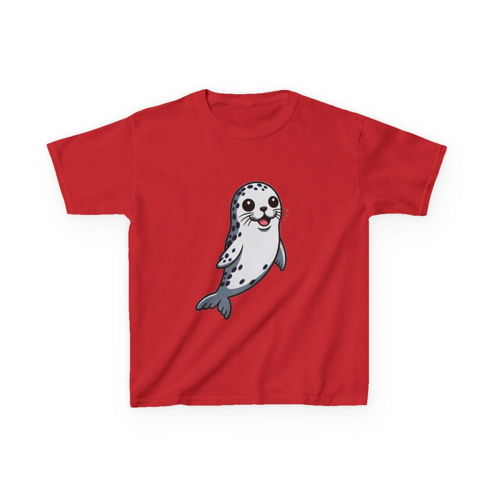 Cute Spotted Seal Kids T-shirt | Playful Ocean Animal Shirt 130