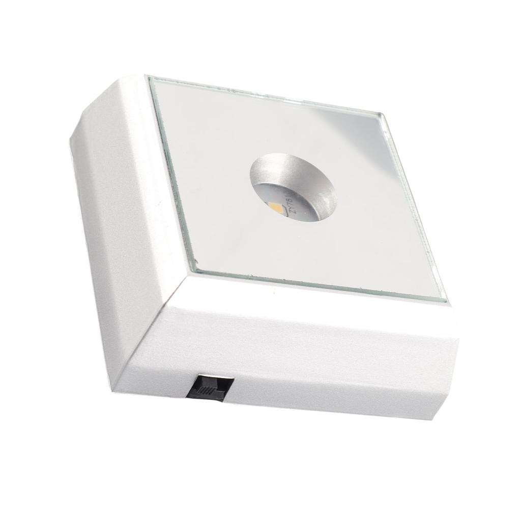 LED Lamp Base Stand Holder for Acrylic Statue Artware Display Silver