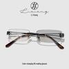 Retro High-End, Rimless Tortoise Shell Glasses: Color-Changing & Blue Light Blocking for Fashionable Reading