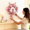 New Easter Bunny Wreath Colorful Door Wall Ornaments Happy Rabbit Home Party Creative Garland Festival Decoration Props