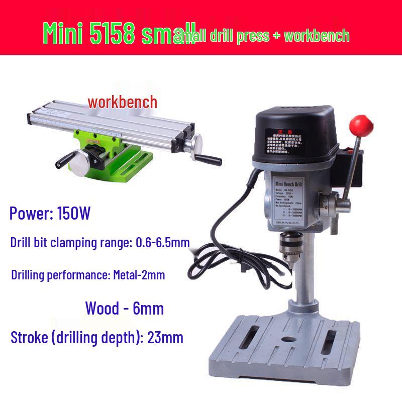 Compact Multi-Functional Precision Bench Drill for Woodworking and Crafts