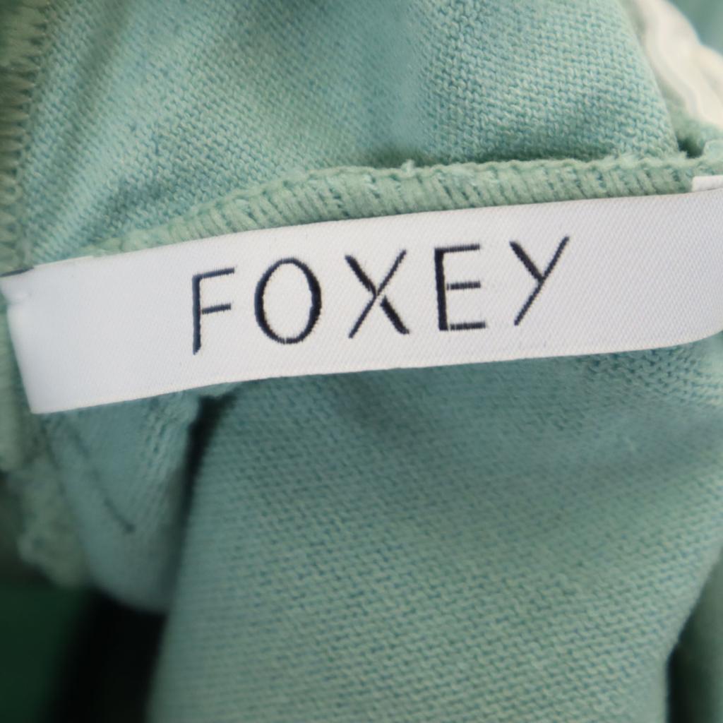 FOXEY Made In Japan No Sleeve V-neck Side Ribbon Knit Knee-length Dress Women Used