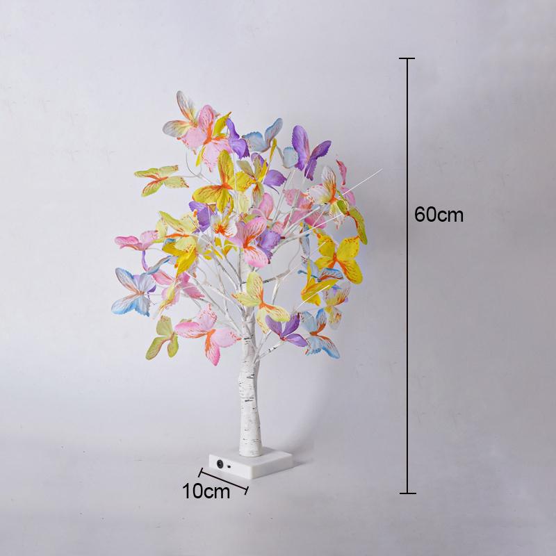 

LED Night Light Tabletop Bonsai Tree Lights Butterfly Tree Lamp DIY Decorative for Gift Party Holiday Camping Summer Home Decor Warm white light&USB Plug