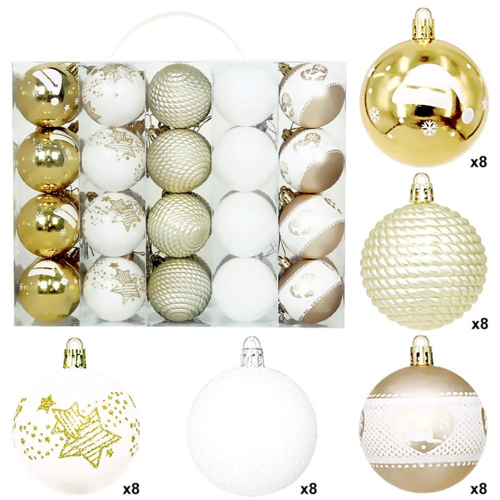 40PCS Durable Plastic Christmas Ball Set Multicolor 6cm Christmas Tree Balls Suspensable Xmas Baubles Storefront