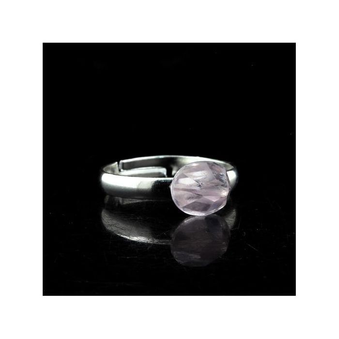 Pierres et Minéraux. Bague Kunzite plaqué argent. 8.64 ct. Taille réglable.