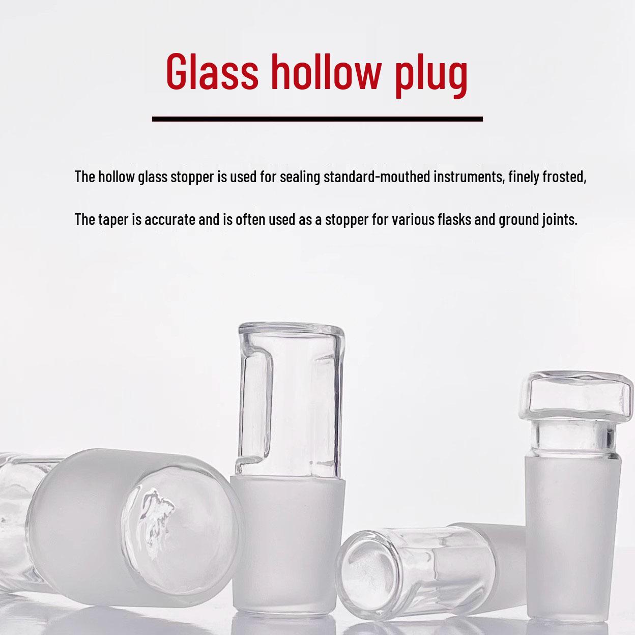 Square Hollow Ground Joint Glass Plug with Frosted Seal, High Borosilicate Type 19# Square Hollow Plug