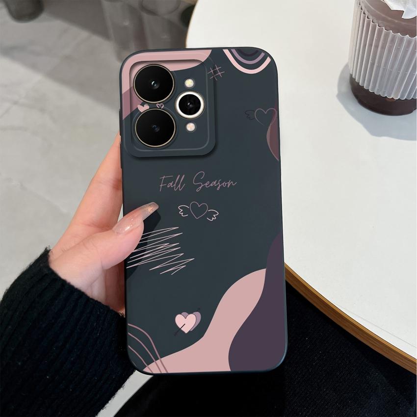 For Realme 15 15T 15X C71 C73 C33 C35 C21Y C25S Note 70 70T Phone Case Fashion Love Heart Patterns Liquid Silicone Protective Shell For Realme Housing