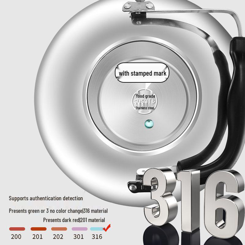 Bollitore Elettrico in Acciaio Inossidabile 316 - Spegnimento Automatico, Protezione Anti-Seccatura, Grande Capacità, Teiera Elettrica Isolante