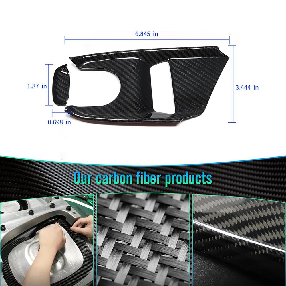 Black Center Control Button Cover REAL HARD Carbon Fiber For Corvette C8 20-2023