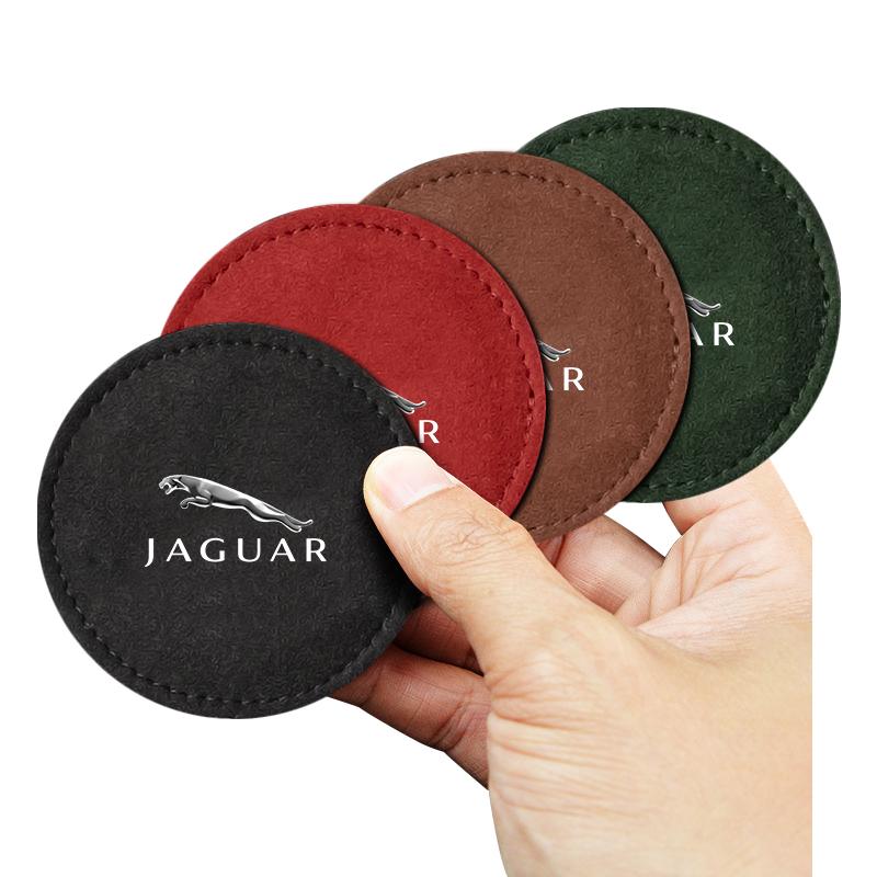 New Car Cup Holder Pad PU Leather Slot Non-slip Coaster Mat For Jaguar XF XE XJ XJ8 X351 F Pace X Type F Type Necklace Tijera Ropa Llavero