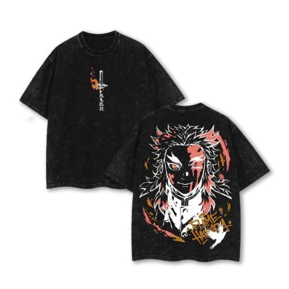 Cartoon Print Casual Shirt Washed T-Shirt for Casual Outdoor Daily Wear Men's and Women's T-Shirt