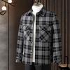 FAPAI Men's Quilted Plaid Shirt Jacket