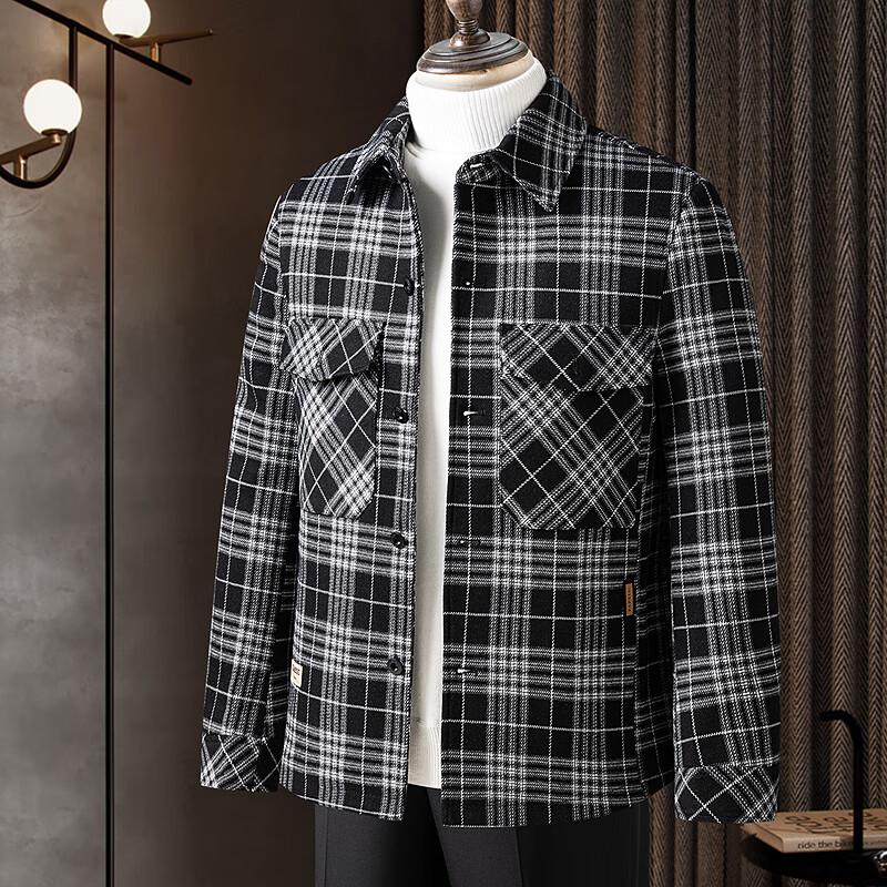 

FAPAI Men s Quilted Plaid Shirt Jacket 2XL (54)