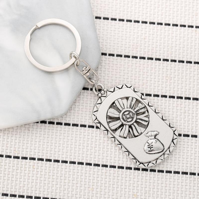 Gold Silver Black White Splicing Cat Stainless Steel Keychain Cute Cartoon Design Fashion Couple Pendant Practical Backpack Decoration
