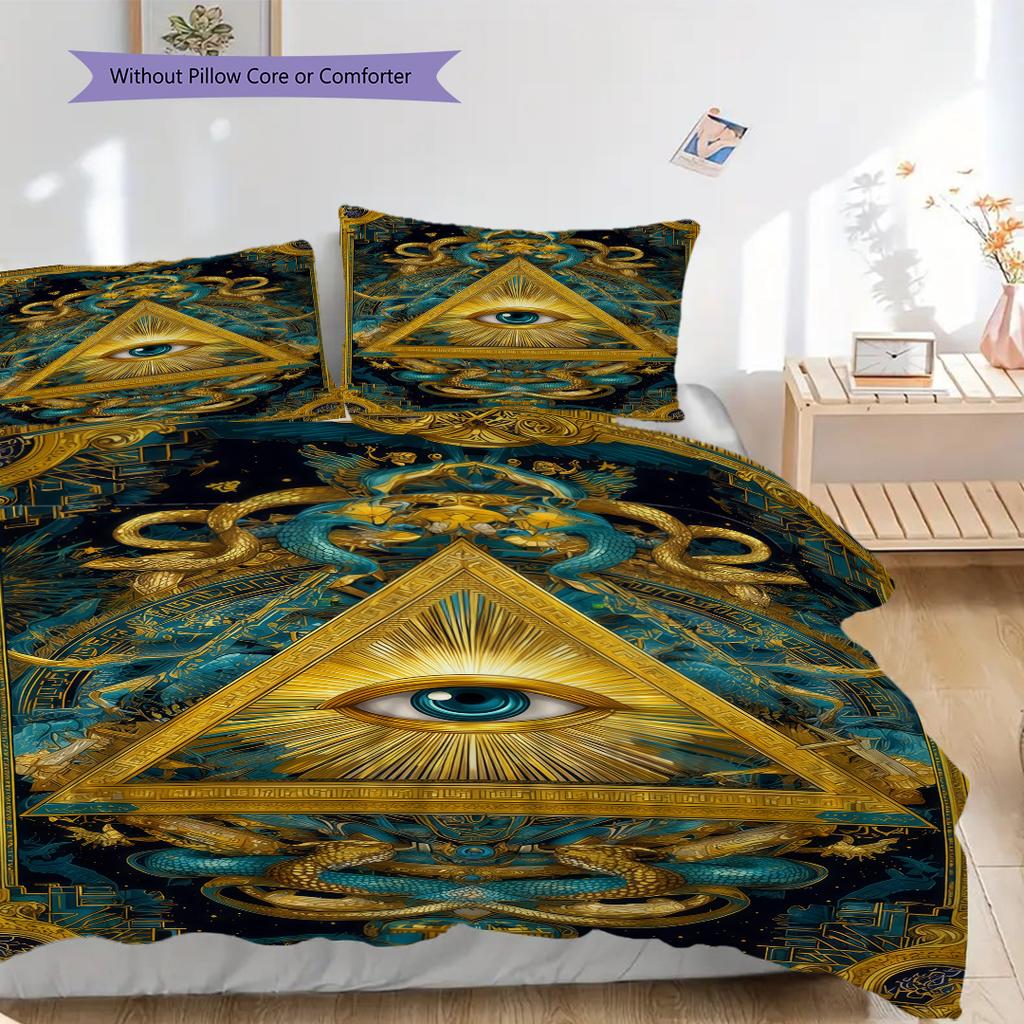 The Square and Compass of Freemasonry Bedding, Duvet Cover, Pillowcase, Home Decoration, Birthday Gift (1 * Duvet Cover+2 * Pillowcase, Coreless)