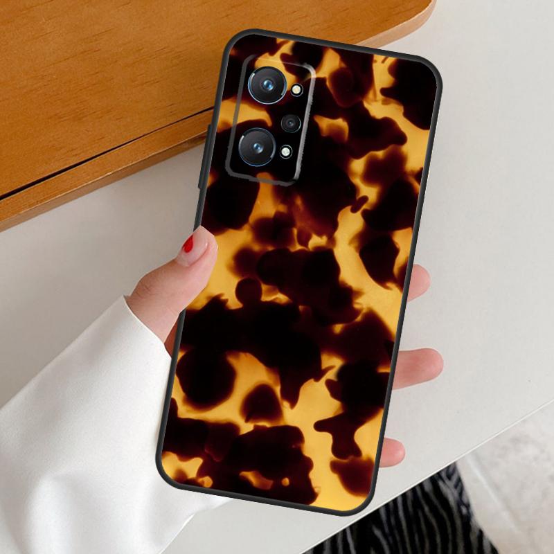 Tortoise Shell Pattern For Realme 11 12 Pro Plus 10 9 GT5 GT Neo 6 C25s C21Y C30 C31 C33 C35 C51 C53 C55 C67 Case