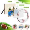 2Pcs Sports Themed Wood Photo Frames Baseball Soccer Desktop Display Pictures Holders for Team Memories and Gifting
