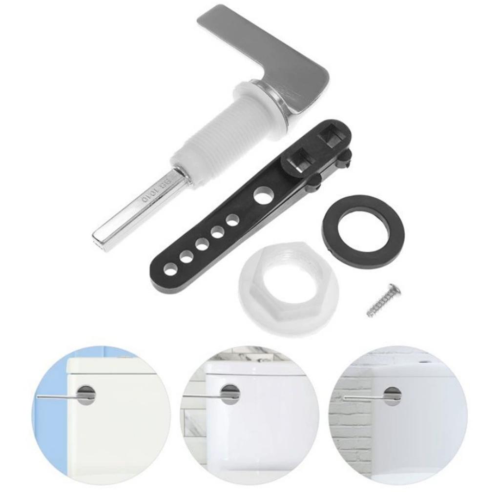 Zinc Alloy Toilet Flush Handle Toilet Handle Replacement Flush Lever Repair Replace Tank Flushers Handle Easy to Install