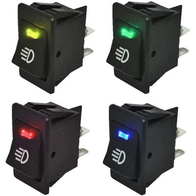 4pcs/set Universal Car Fog Light Rocker  Switch Led Dashboard 4pin 12v 35a Switch Kit