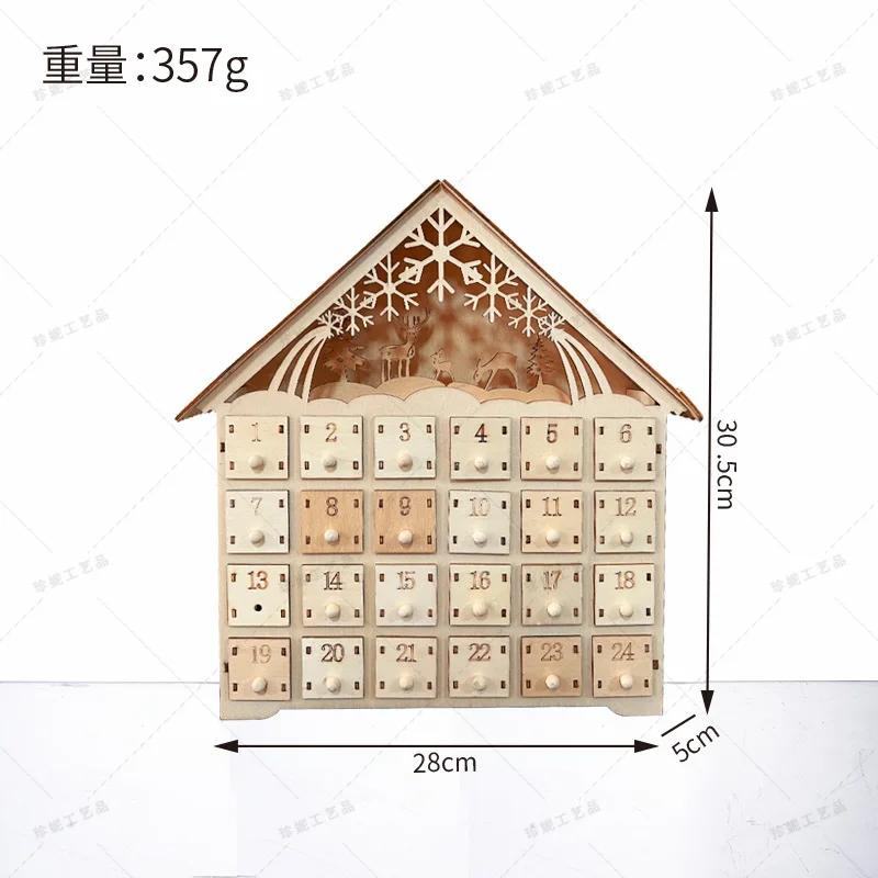 

Популярные праздничные украшения Санта-Клаус Дом Освещение Настольные украшения для дома Рождественский календарь из дерева Дома