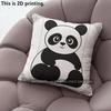 Cute Panda Print Square Throw Pillow Cases Pattern Cushion Cover Suitable For Sofa Bedroom Car Pillow Cover