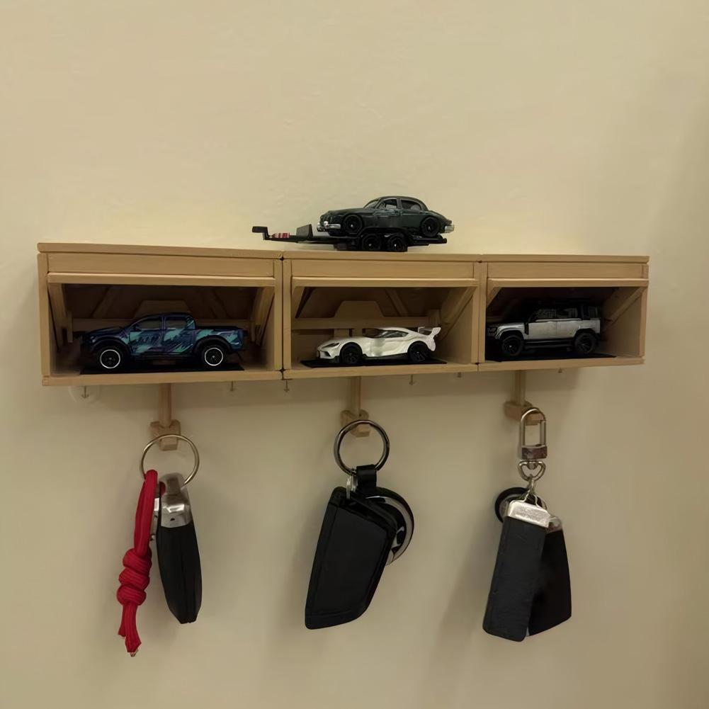 Fun Creative Key Keychain with Opening Door Wall Hanging Storage Box Space Saving Garage Key Holder for Wall Decoration Ornament