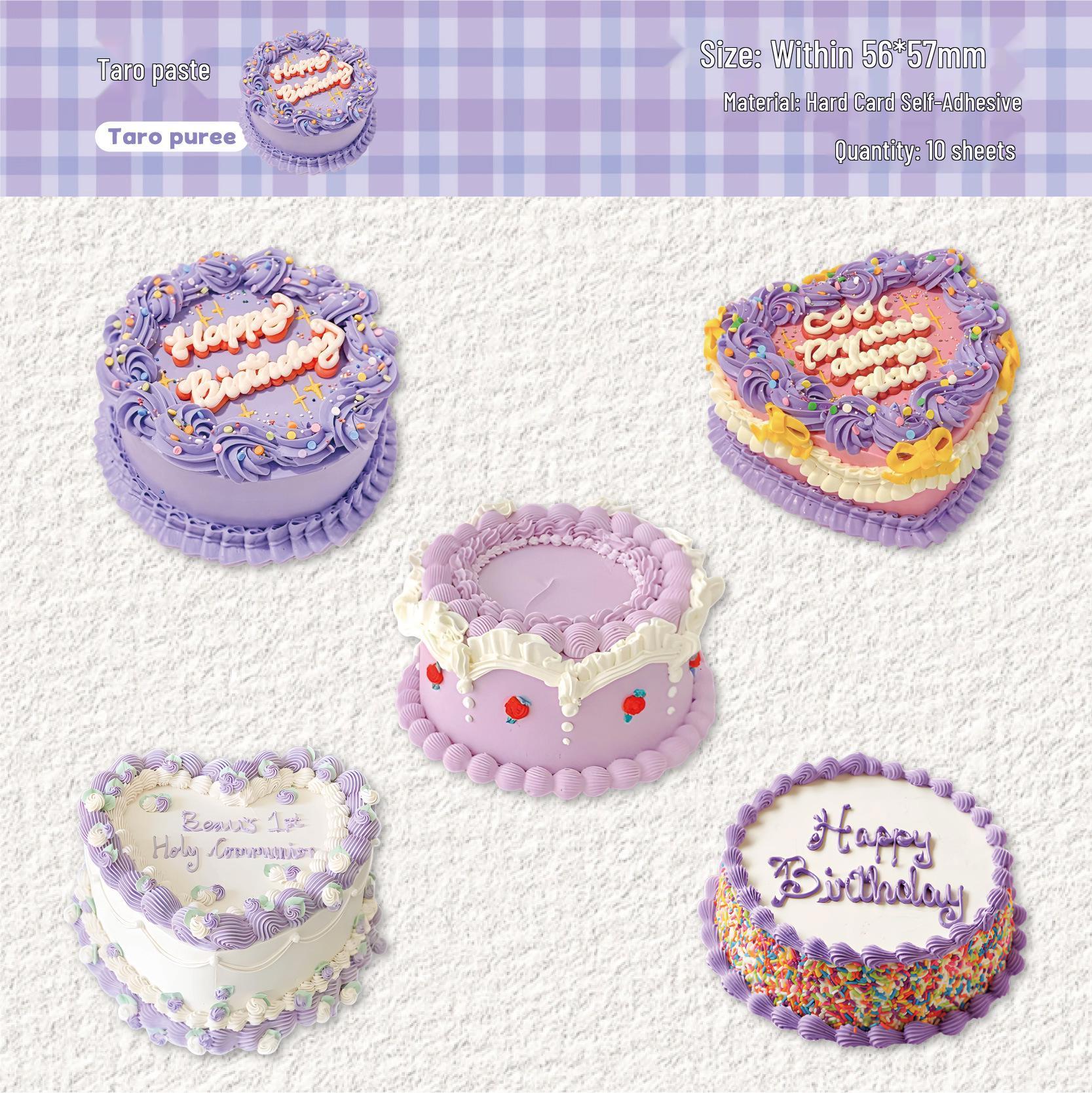 RetroStory Cake Series Cartoon Food Stickers - 10 Sheets Creative Base Decorations