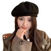 New autumn and winter light board versatile pure wool hat wool knitted hat rabbit plush beret painter bud hat