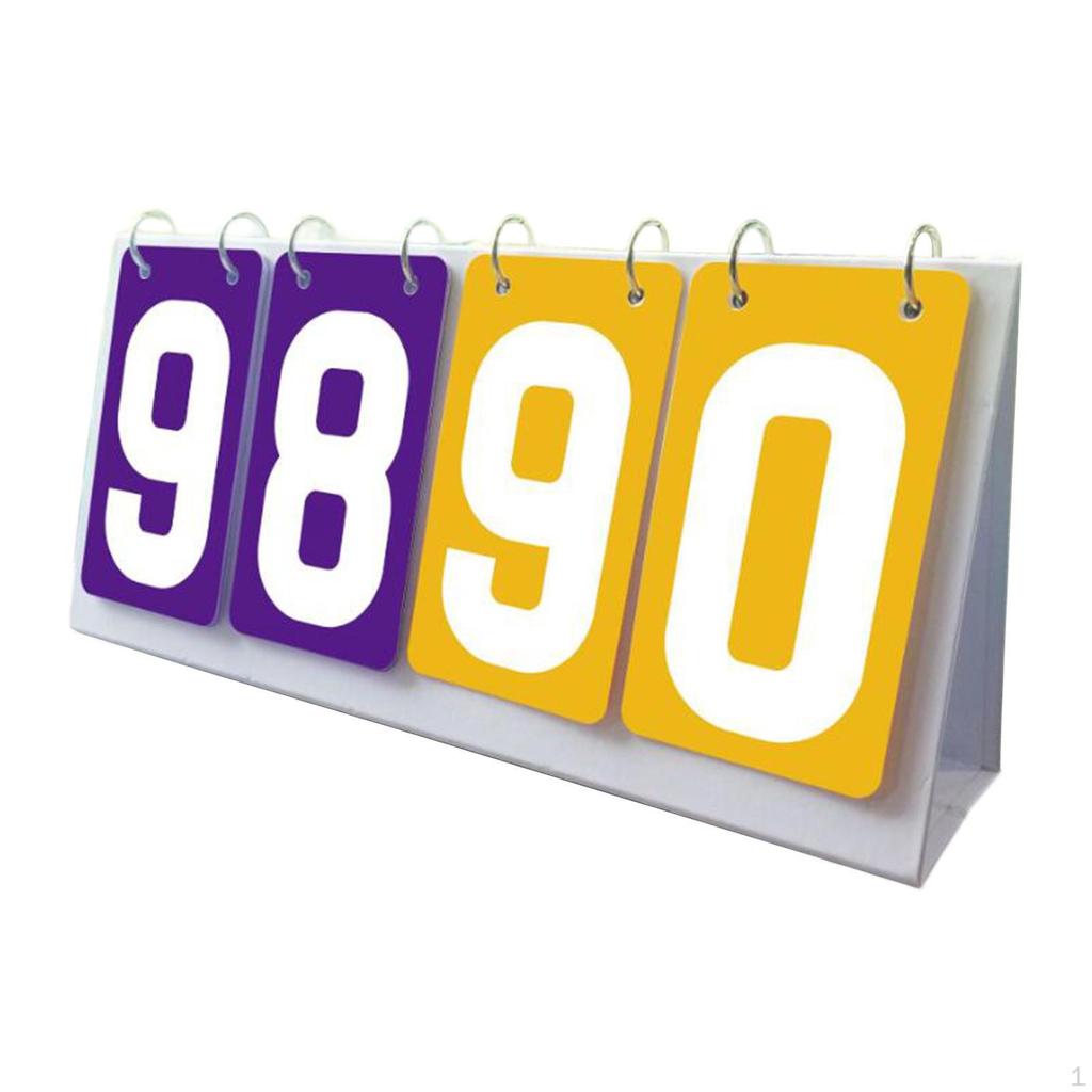 4 Digit Multi-Sports Scoreboard, Flip Scoreboard for Football Basketball Badminton Tennis Ball Games