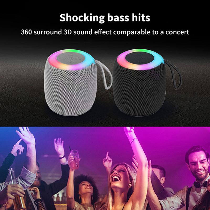 Altoparlante Bluetooth Wireless Impermeabile Luce Colore RGB Effetto Sonoro Stereo Basso Ricarica Altoparlante Portatile