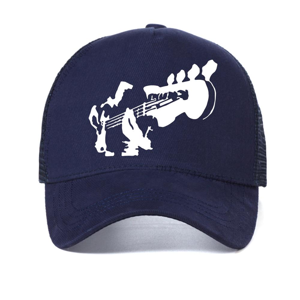 Funny Electric Bass Guitar Baseball Cap Music Hip Hop Rock Musician Guitarist Hip Hop Cap Adjustable Mesh Hats For Man