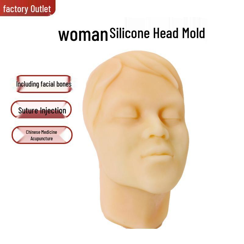Silicone Head Mold for Facial Injection and Suturing Practice