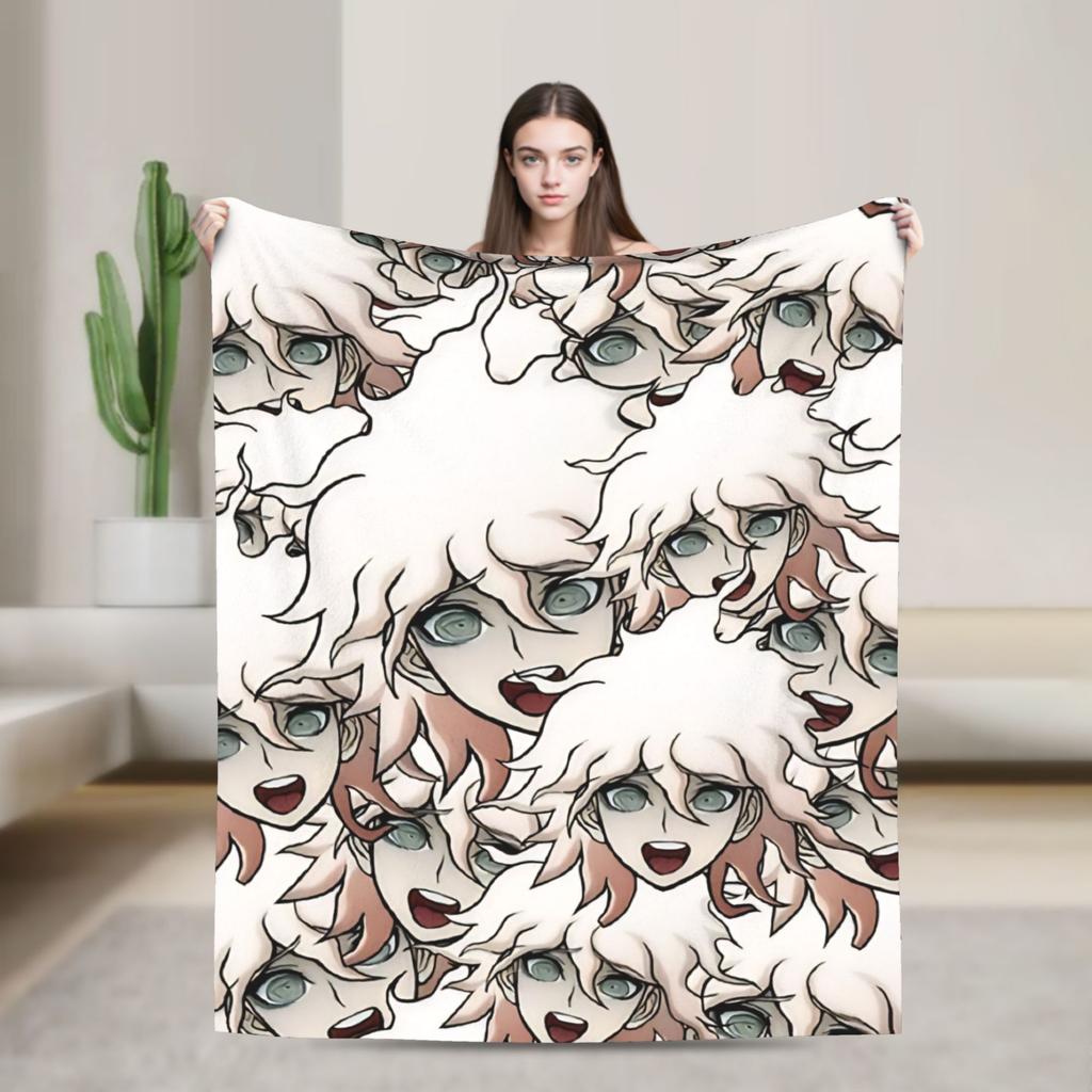 Warm BlanketKids Adult Travel Nagito Komaeda  Throw Blanket  Flannel Bedspread For Home Decor Funny Sofa Bed Cover