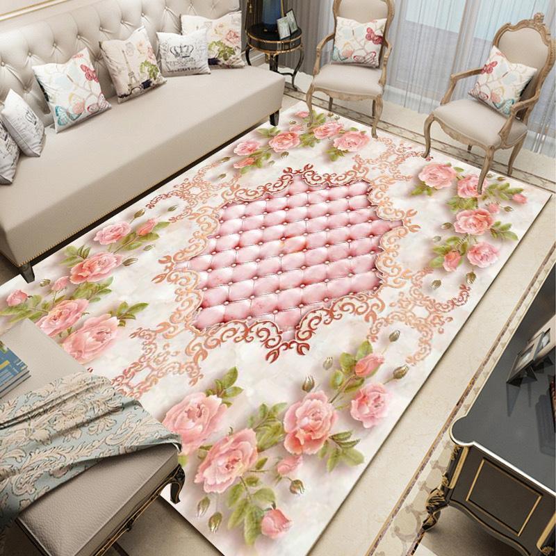 Pink Luxury Soft Carpets for Living Room Large Area Rugs Non-slip Easy Washable Floor Mat Bedroom Decor
