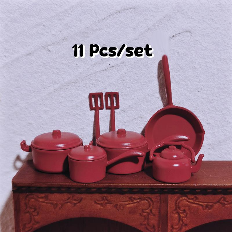 

1:12 Миниатюрных кастрюль для кукольного домика, сковорода, лопатка, чайник, набор для кукольной кухни, кухонная утварь, декор, микросцена, строительный реквизит