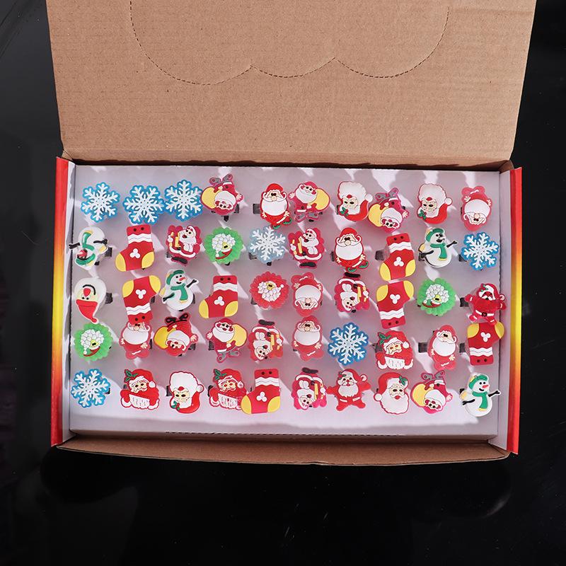 Children's Luminous Christmas Glitter Cartoon Ring Decorations